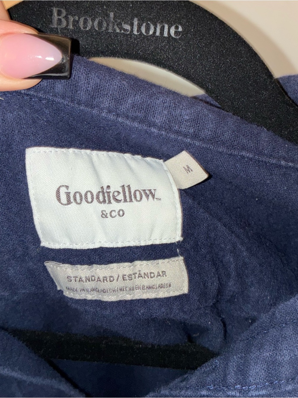 Goodiellow navy blue flannel jacket pullover - Picture 3 of 4